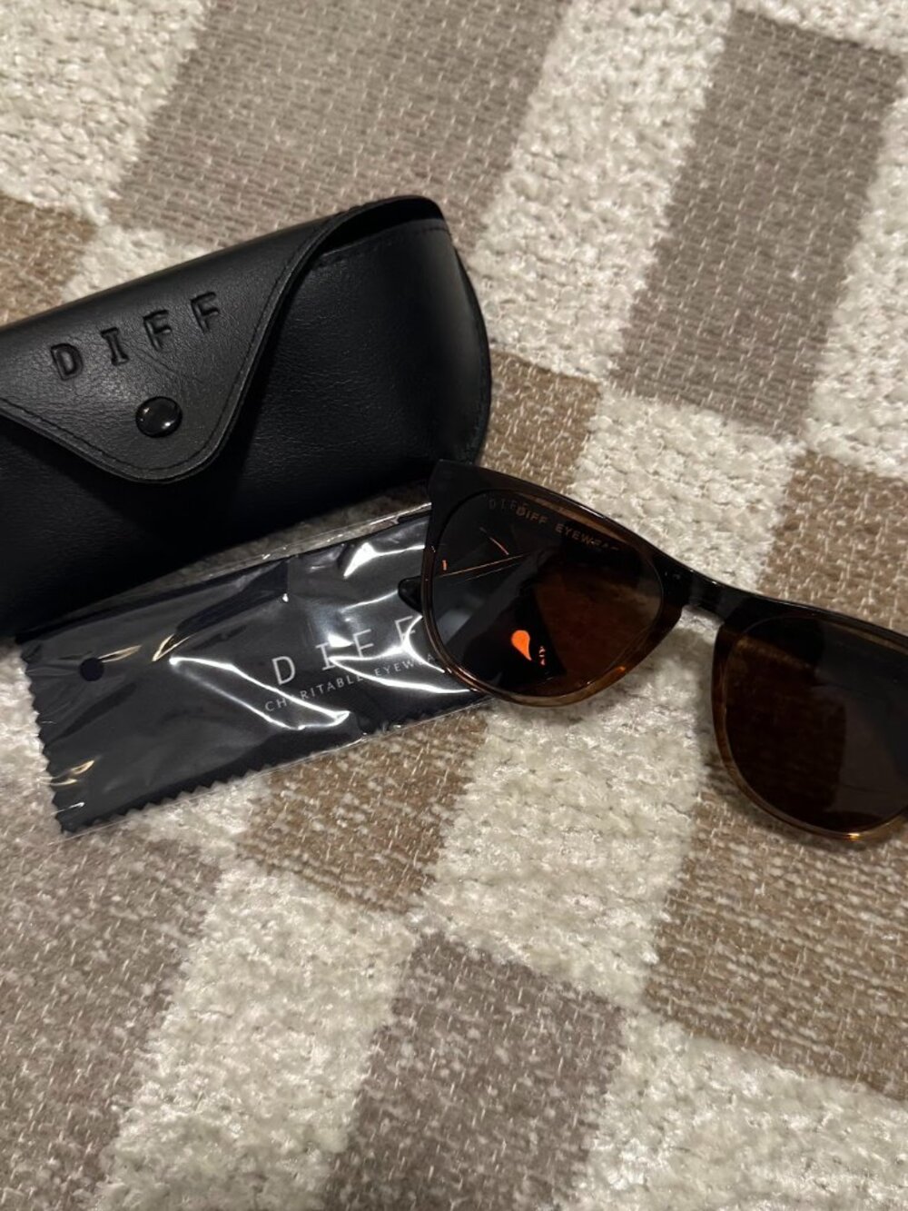 DIFF Eyewear Darren 55mm Polarized Square Sunglasses